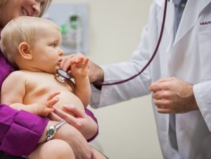 baby at doctor visit