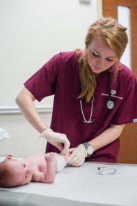 Nurse caring for a baby