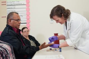 Giving a blood test