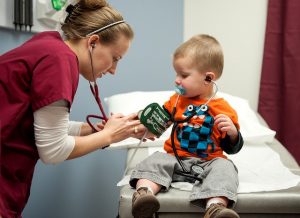nurse with child