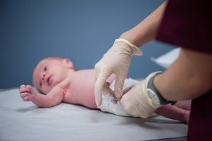 Nurse caring for a baby