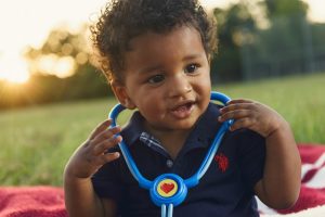 Baby with stethoscope