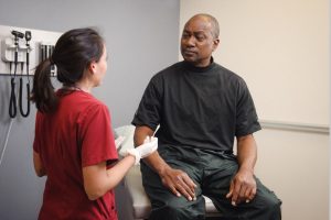 Nurse with patient