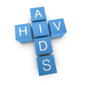 Blocks spelling HIV and AIDS