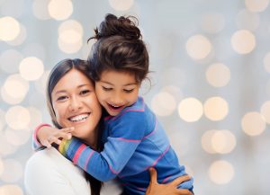 Woman and Child hugging