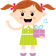 Kids Corner/Girl Holding Gift Wrapped Box Icon