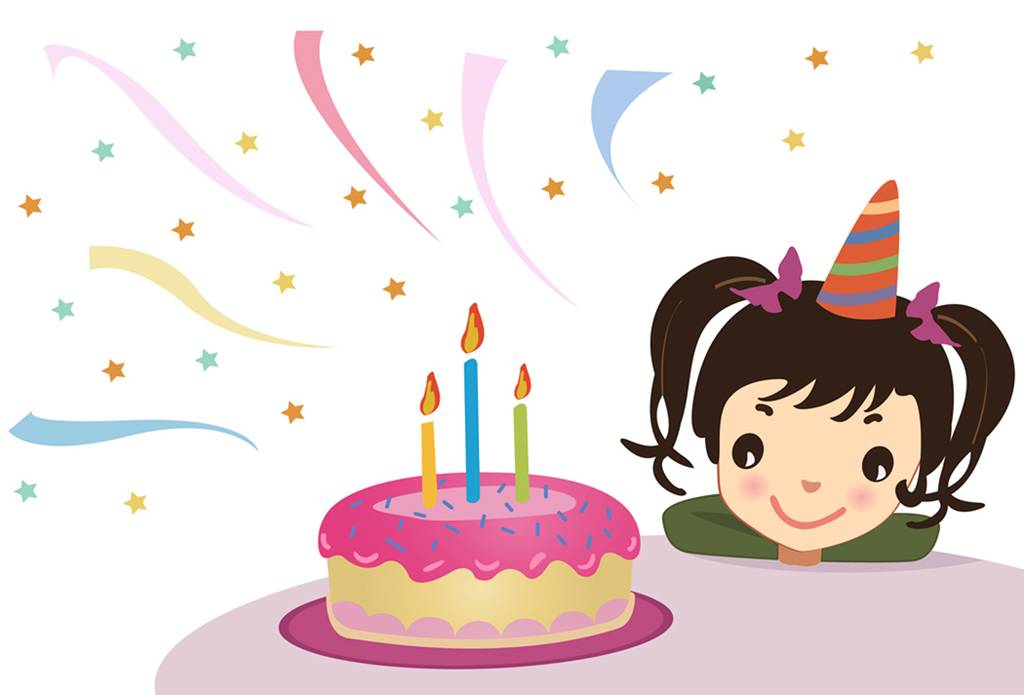 Kids Corner/Girl Looking at Cake with Candles Icon