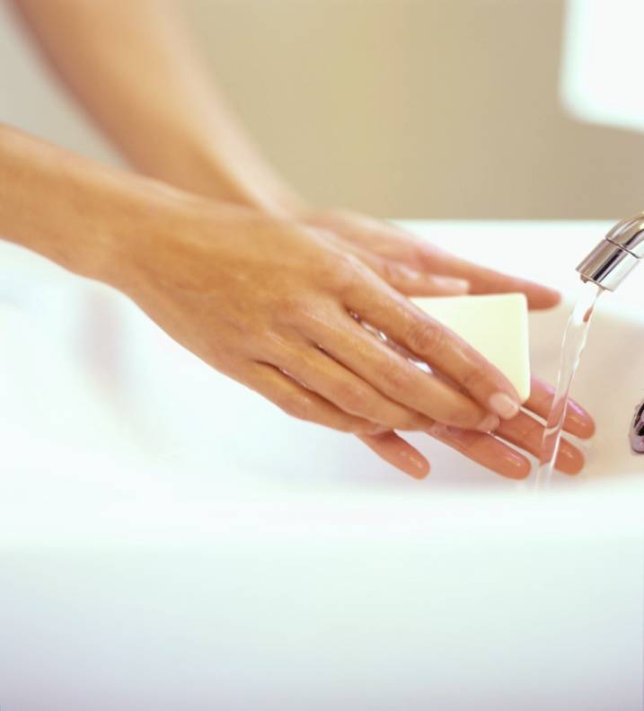 Daily Self Care/Hands Being Washed With Soap Photo