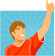 Daily Self Care/Happy, Radiant Man in Red With Thumbs Up Icon