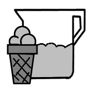 Meal Planning/Grey Ice Cream Half Cup Icon