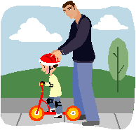 Kids Corner/Man Helping Boy on Scooter Icon