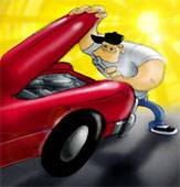 Kids Corner/Man Holding up Hood of Car and Wrench Icon