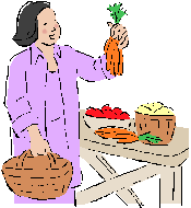 Daily Self Care/Woman Holding Carrots and Basket Icon