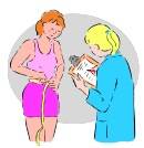 Preventing Diabetes/Woman with tape measure and doc icon